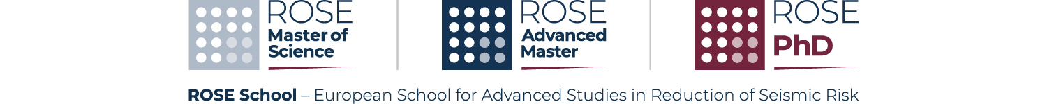 ROSE School's three dedicated logos representing the core identity of its educational pathway: Master of Science, Advanced Master, and PhD.
